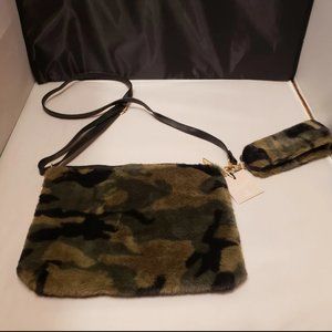 NWT Furry Camo Messenger Bag